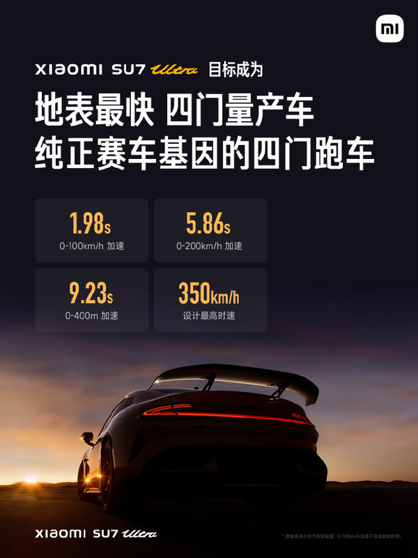 预售价81.49万元!小米SU7 Ultra量产版正式发布 预售价81.49万元!小米SU7 Ultra量产版正式发布