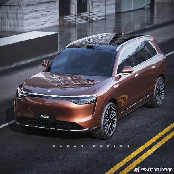 问界M8第三方渲染图 问界M8实车外观曝光 咖啡色车身 这个颜值打几分?