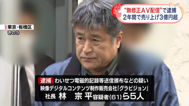 拍无码大捞3.7亿円!61岁社长被捕!