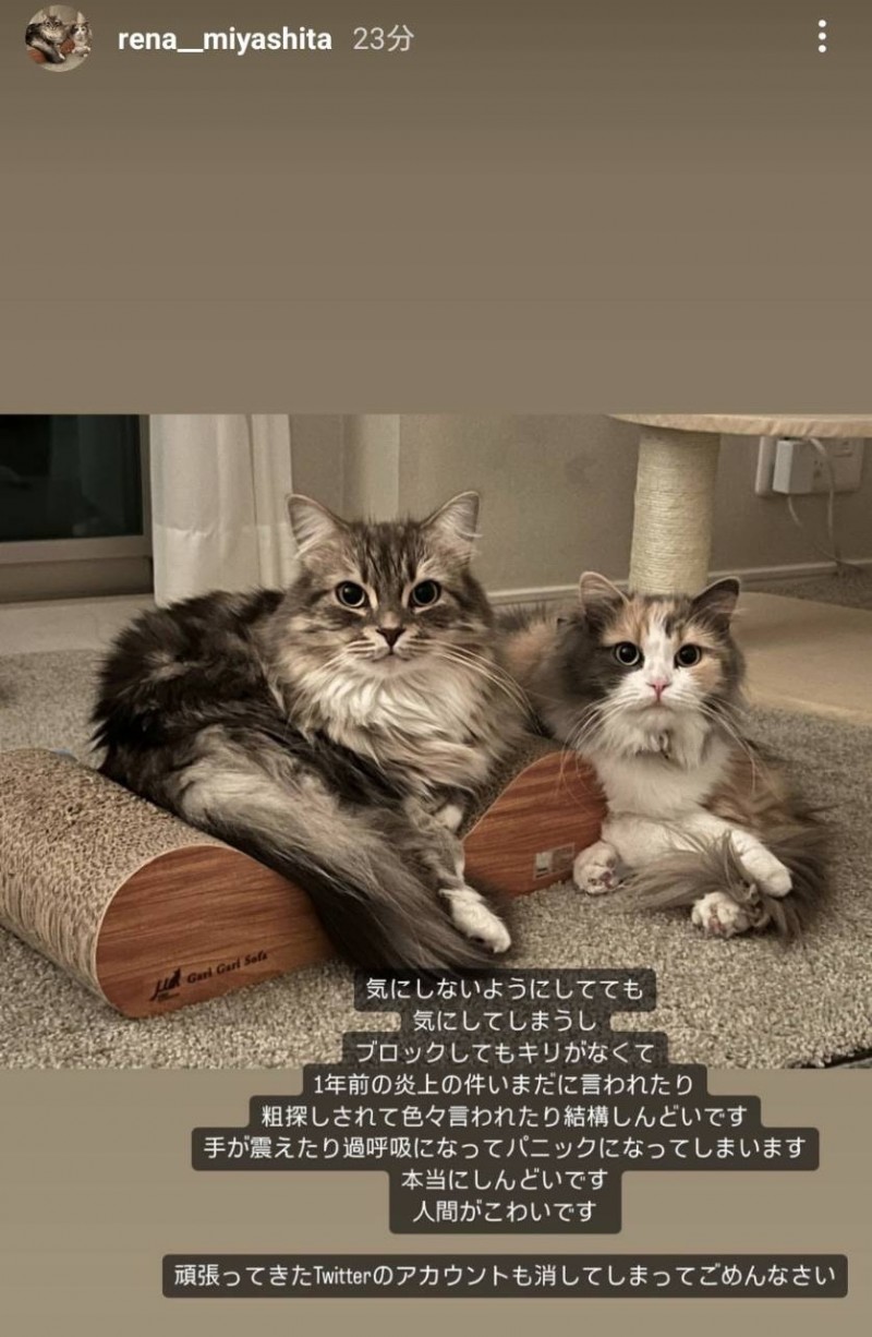 社群负面能量太恐怖!宫下玲奈关帐号!