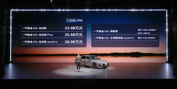 一汽奥迪Q6Le与A5L双车上市 搭载华为辅助驾驶系统 一汽奥迪Q6Le与A5L双车上市 搭载华为辅助驾驶系统