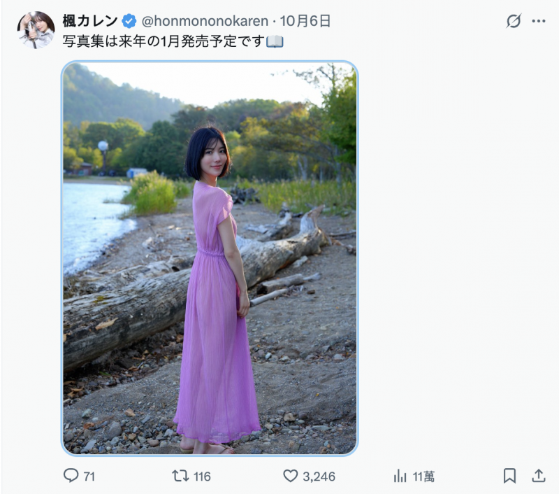 「我没有忘了X(社群)喔」、但，枫カレン(枫花恋)何时有新片？