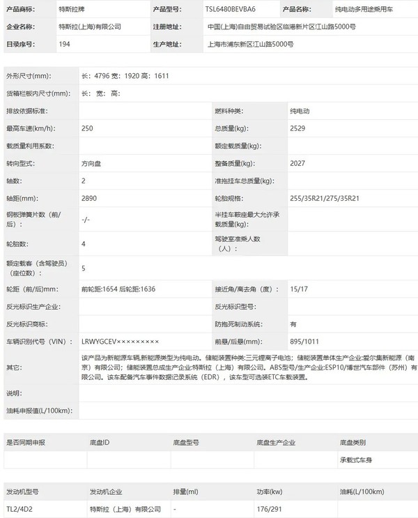 【红龙扑克】新款特斯拉Model Y申报：或为性能版车型